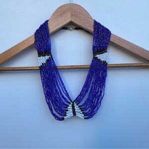 Vibrant Blue Beaded Necklace